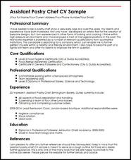 Assistant Pastry Chef CV Example MyPerfectCV