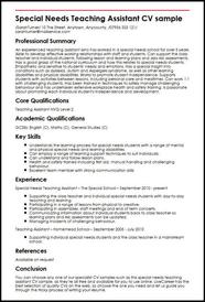 Special Needs Teaching Assistant CV Sample MyPerfectCV