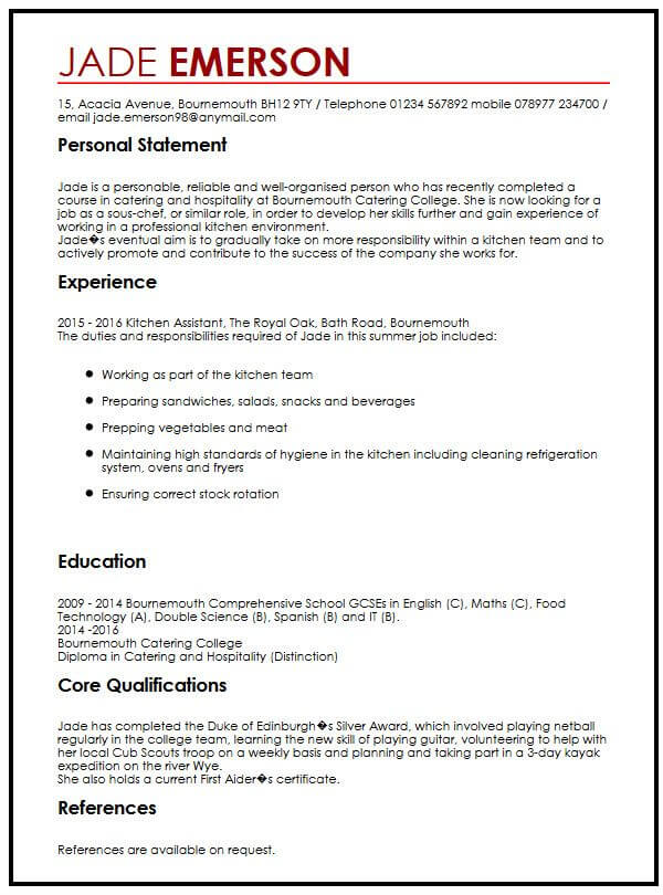 what to include in a cv personal statement