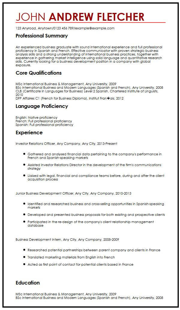 how to write language skills in resume example