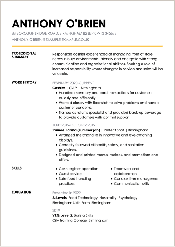 sample of skills and abilities in resume